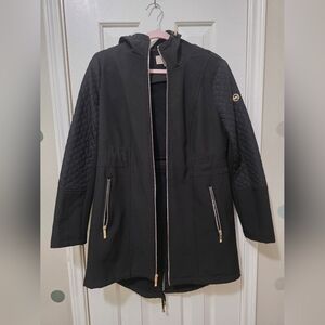 Women's Black Quilted Sleeve Jacket
